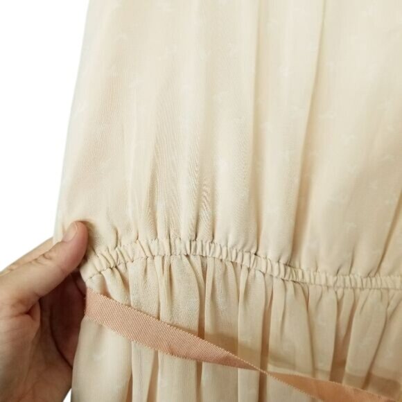 Gabby Skye NWT Peach Sleeveless Midi Dress With Textured Details‎ Tie Waist FLAW - Picture 9 of 12